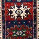 Antique Caucasian Karabagh Kazak Rug with Lesghi Stars, Ca 1890