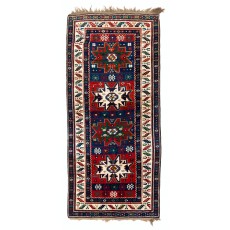 Antique Caucasian Karabagh Kazak Rug with Lesghi Stars, Ca 1890