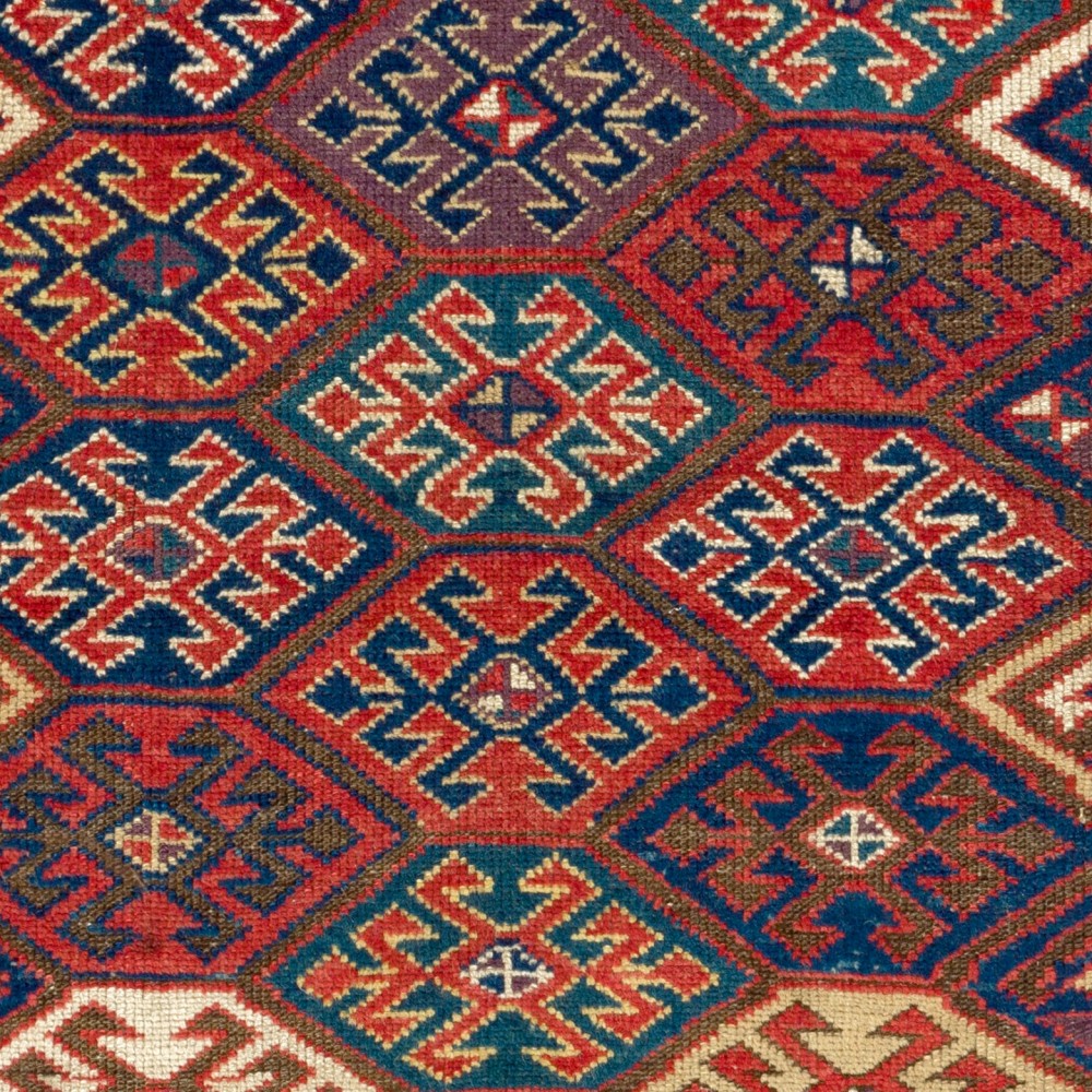 Antique Caucasian Karabagh Kazak Rug, circa 1880