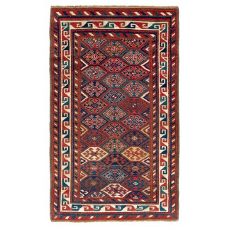 Antique Caucasian Karabagh Kazak Rug, circa 1880