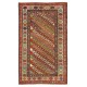 Antique Caucasian Gendje Rug Colorful Diagonal Stripes, circa 1875
