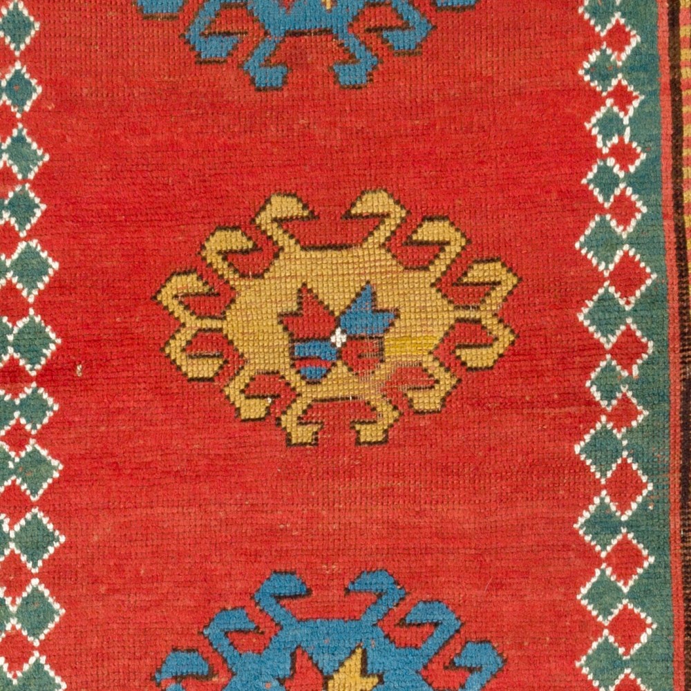 Antique Caucasian Bordjalou Kazak Rug, Ca 1880, All Natural Dyes
