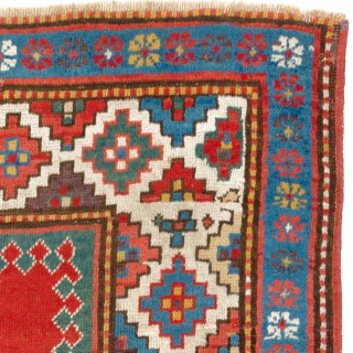 Antique Caucasian Bordjalou Kazak Rug, Ca 1880, All Natural Dyes