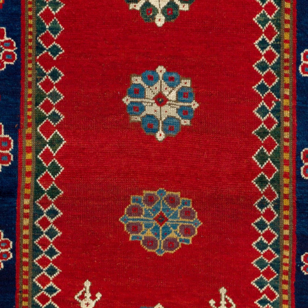 Dated 1870. Antique Caucasian Kazak Rug, Top Shelf Collectors Prayer Rug