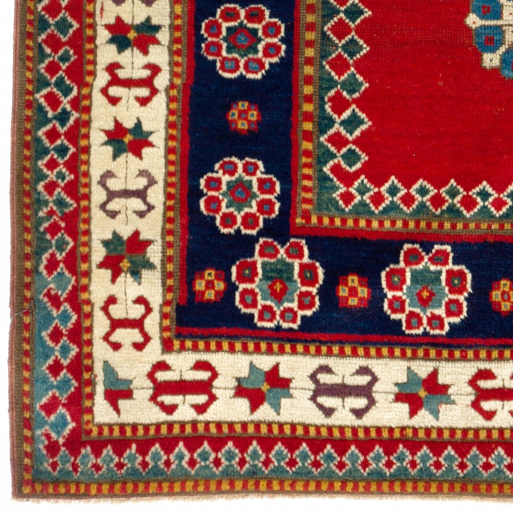 Dated 1870. Antique Caucasian Kazak Rug, Top Shelf Collectors Prayer Rug