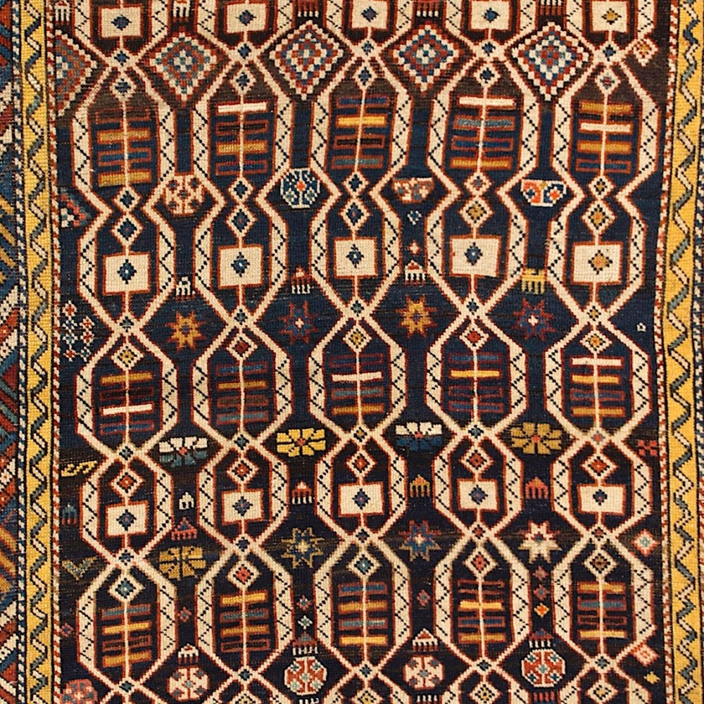 Rare Antique Caucasian Kuba Shirvan Wool Rug, Ca 1880