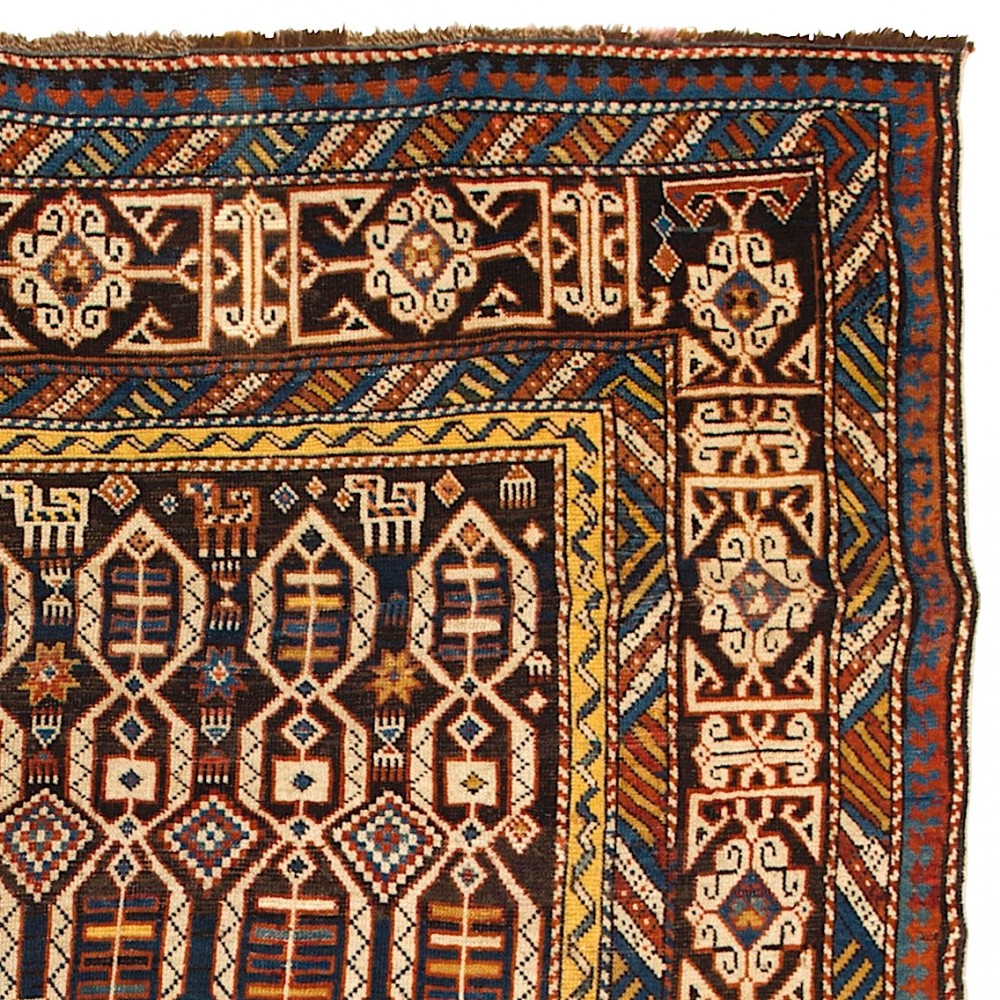 Rare Antique Caucasian Kuba Shirvan Wool Rug, Ca 1880
