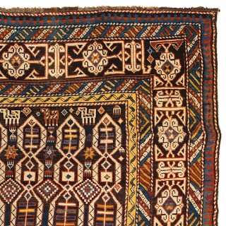 Rare Antique Caucasian Kuba Shirvan Wool Rug, Ca 1880