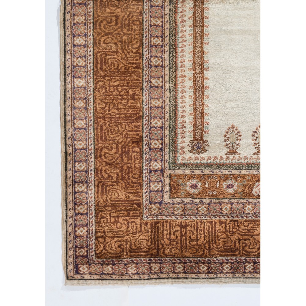Vintage Anatolian Art Silk Prayer Rug