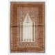 Vintage Anatolian Art Silk Prayer Rug