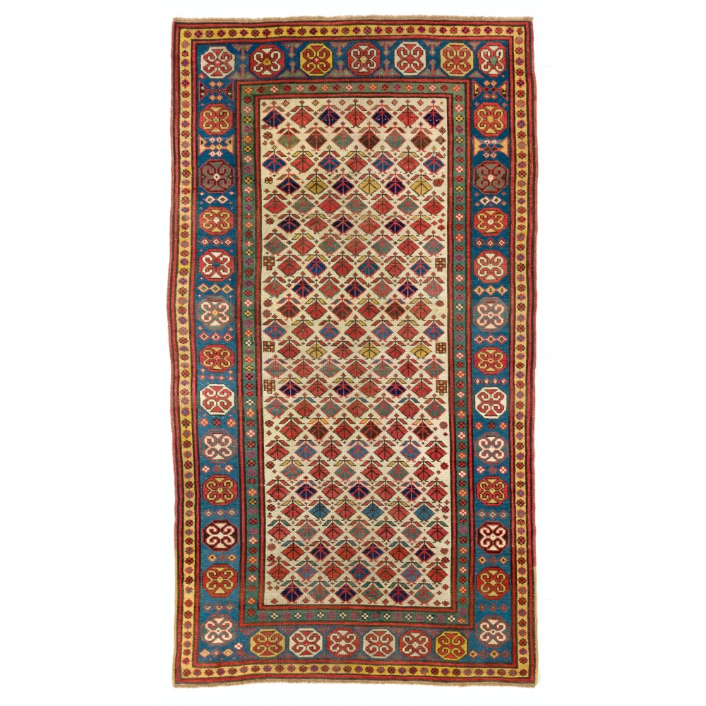 Antique Ivory Ground Caucasian Kazak Rug, circa 1875