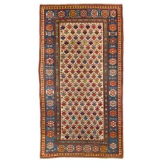 Antique Ivory Ground Caucasian Kazak Rug, circa 1875