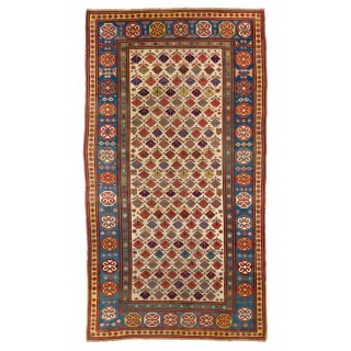 Antique Ivory Ground Caucasian Kazak Rug, circa 1875