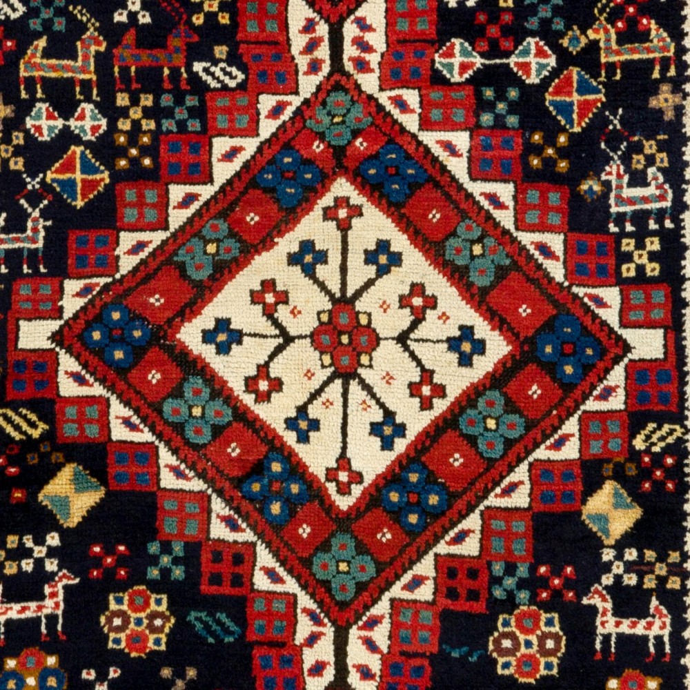 Antique Tribal Caucasian Shahsavan Rug Full Pile Excellent Condition, circa 1880