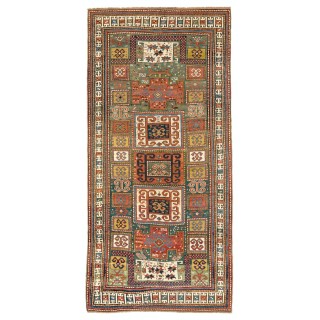 Antique Green Ground Caucasian Karatchoph Kazak Rug, circa 1870