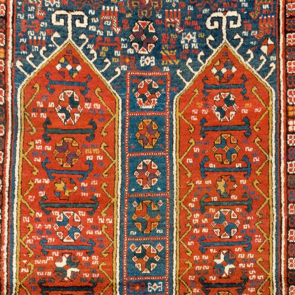 Antique Caucasian Karabakh Runner Rug, Full Pile, Ca 1880