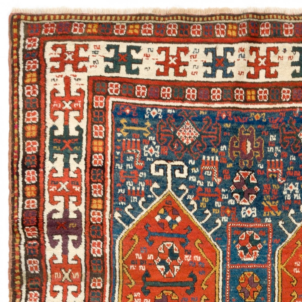 Antique Caucasian Karabakh Runner Rug, Full Pile, Ca 1880