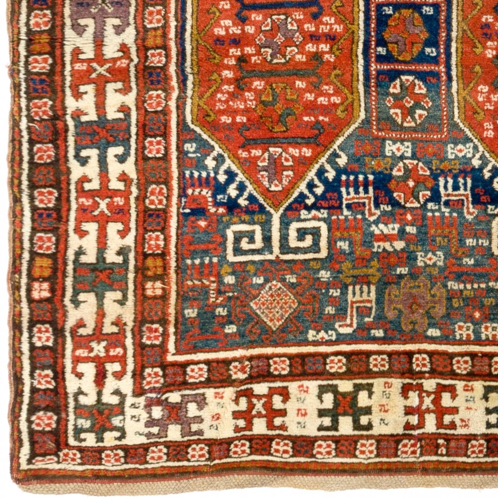 Antique Caucasian Karabakh Runner Rug, Full Pile, Ca 1880
