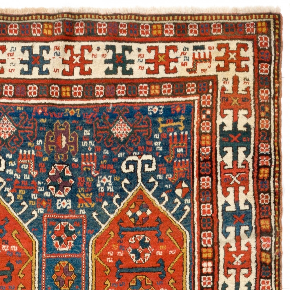 Antique Caucasian Karabakh Runner Rug, Full Pile, Ca 1880