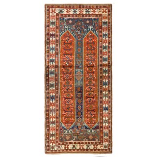 Antique Caucasian Karabakh Runner Rug, Full Pile, Ca 1880