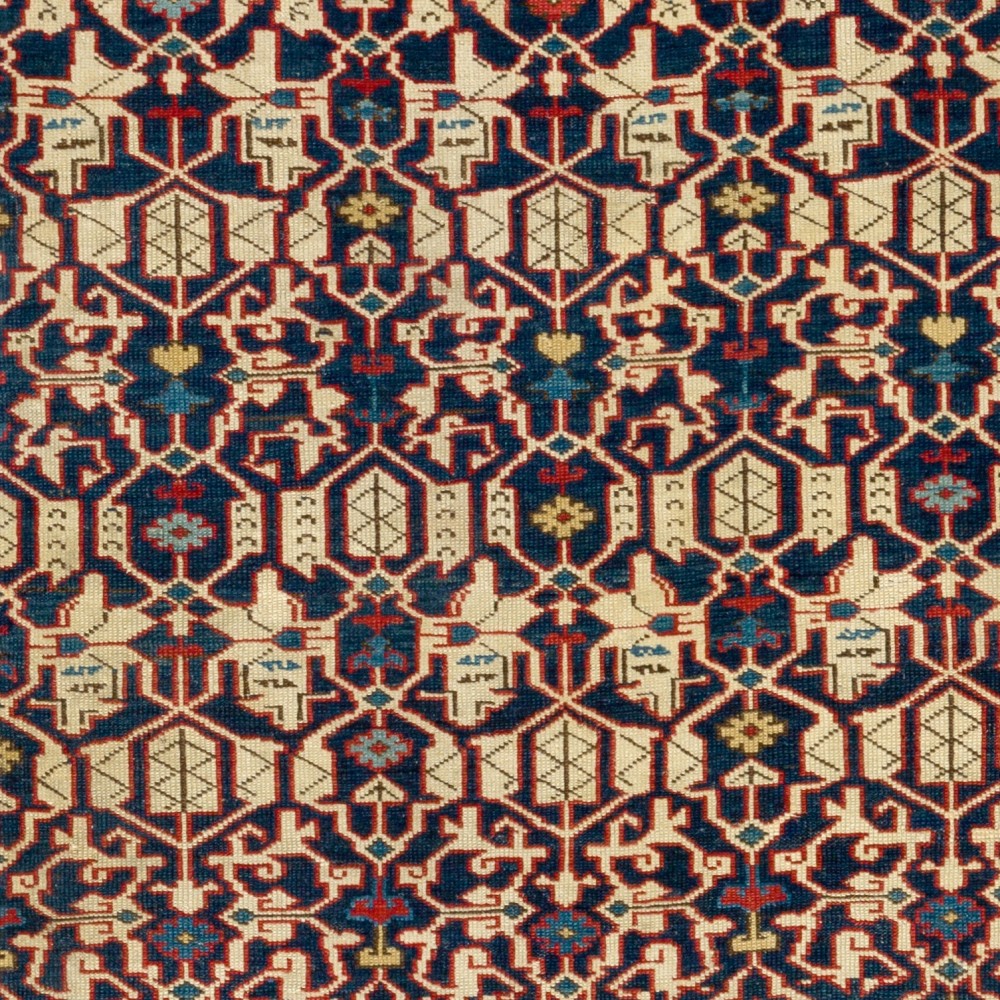 Fine Antique Caucasian Kuba Konaghend Rug, Dated 1867