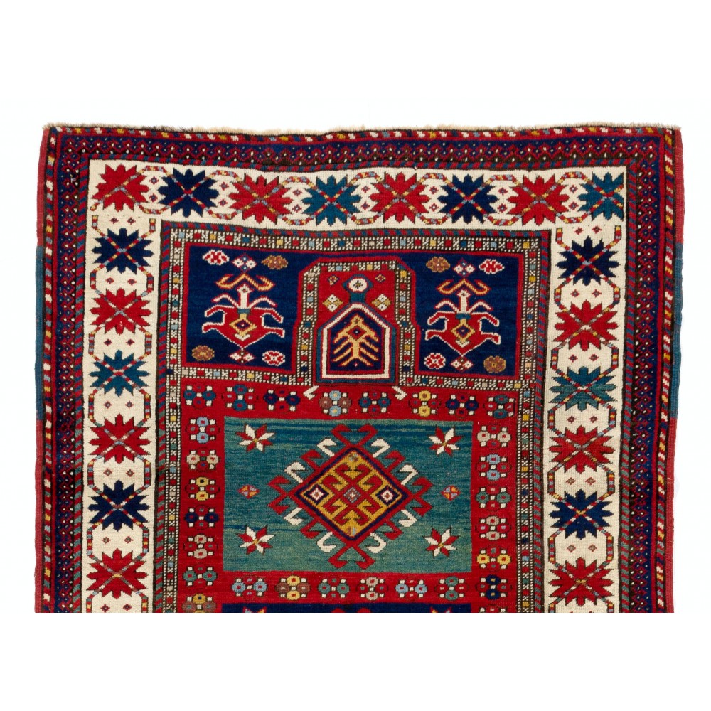 Antique Caucasian Kazak Rug. Full Pile. Original Condition. Ca 1880