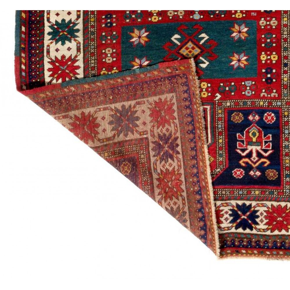 Antique Caucasian Kazak Rug. Full Pile. Original Condition. Ca 1880