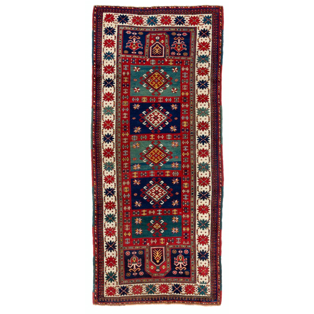 Antique Caucasian Kazak Rug. Full Pile. Original Condition. Ca 1880