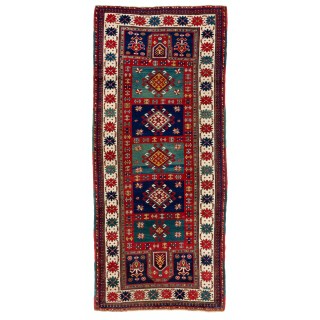 Antique Caucasian Kazak Rug. Full Pile. Original Condition. Ca 1880