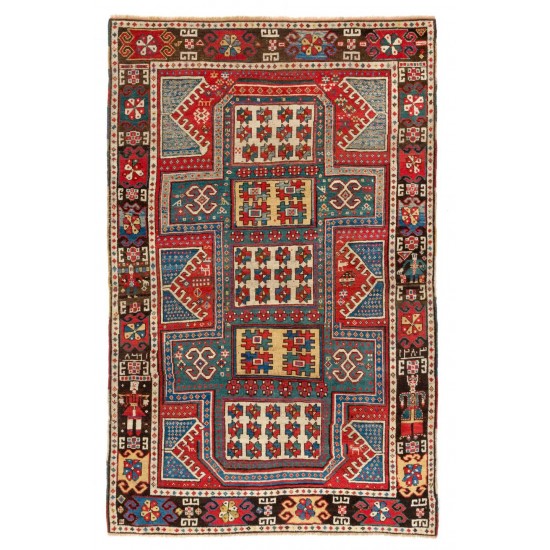 Dated 1860, Caucasian Wedding Rug, The Best of a Small Group of Sewan Kazak Rugs
