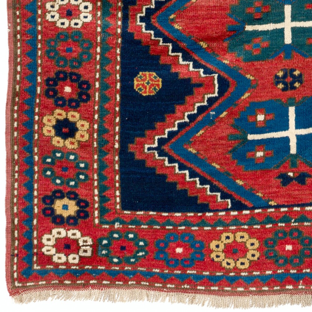 Antique Caucasian Kazak Rug, Circa 1900, All Original