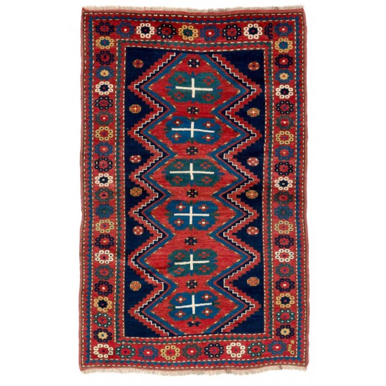Antique Caucasian Kazak Rug, Circa 1900, All Original