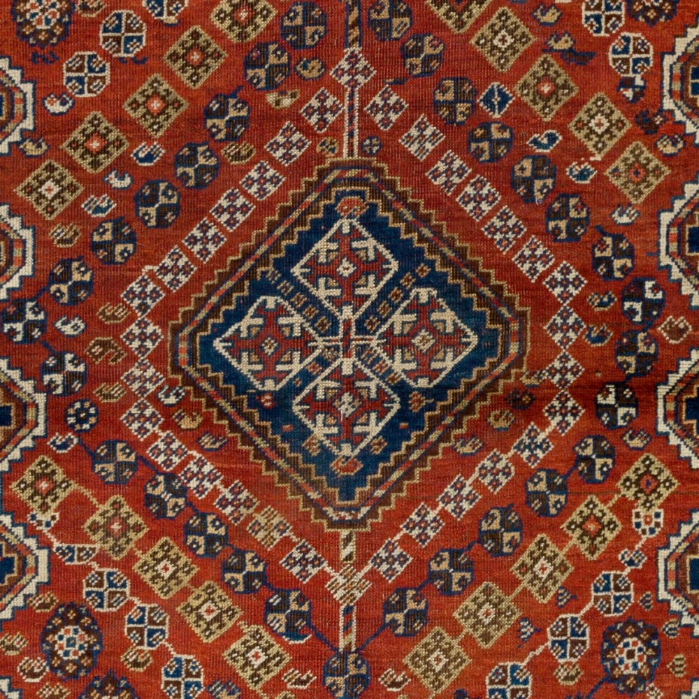 Antique Oriental Shiraz Qashqai Rug	