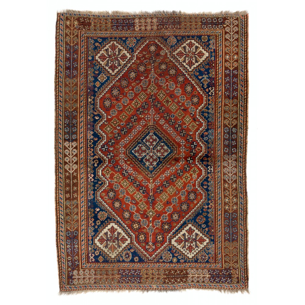 Antique Oriental Shiraz Qashqai Rug	