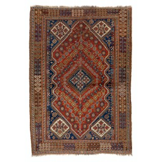 Antique Oriental Shiraz Qashqai Rug	