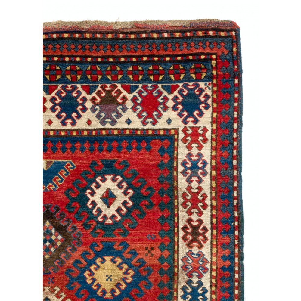 Antique Caucasian Kazak Rug, circa 1860, Original Good Condition