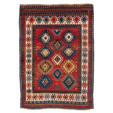 Antique Caucasian Kazak Rug, circa 1860, Original Good Condition