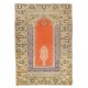 Antique Turkish Panderma Rug with Archway, Vase, Chandelier and Flowers
