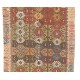 Antique Turkish Konya Kilim Rug, Flat-Weave Floor Covering, Ca 1890