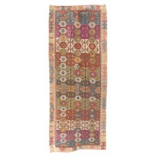 Antique Turkish Konya Kilim Rug, Flat-Weave Floor Covering, Ca 1890
