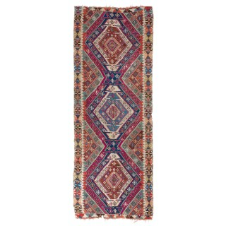 Rare Antique Handmade Anatolian Flat-Weave Kilim Rug, Ca 1875