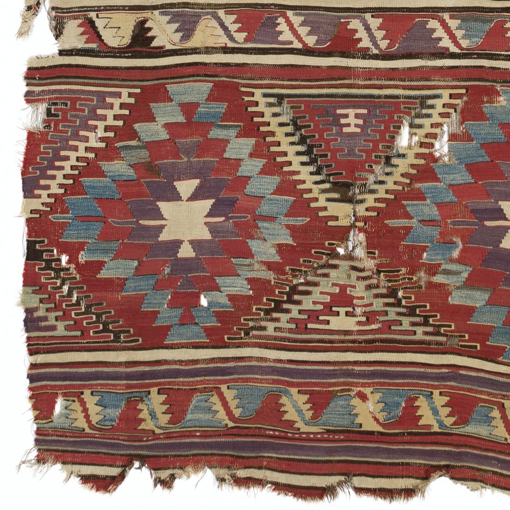Antique Anatolian Karapinar Kilim, 18th Century