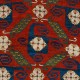 Rare Antique Caucasian Pinwheel Kazak Rug, Circa 1870