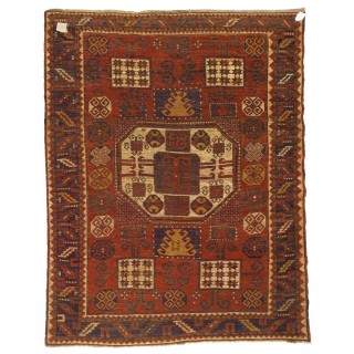 Antique Caucasian Karatchoph Kazak Rug, Circa 1870. Excellent Condition