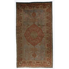 Rare Antique Double Sided "Angora" Wool Oushak Rug, Ca 1890