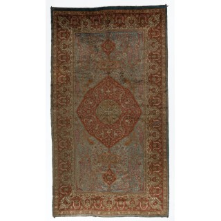Rare Antique Double Sided "Angora" Wool Oushak Rug, Ca 1890