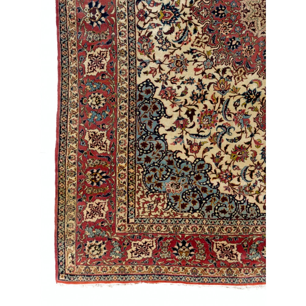 Antique Persian Isfahan Rug, Fine Traditional Oriental Wool Carpet