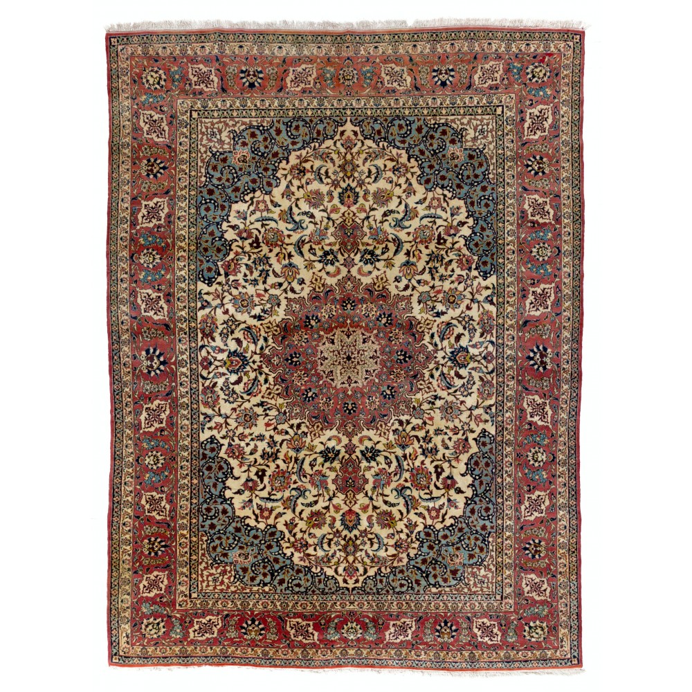 Antique Persian Isfahan Rug, Fine Traditional Oriental Wool Carpet