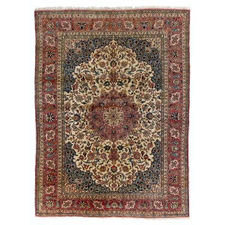 Antique Persian Isfahan Rug, Fine Traditional Oriental Wool Carpet