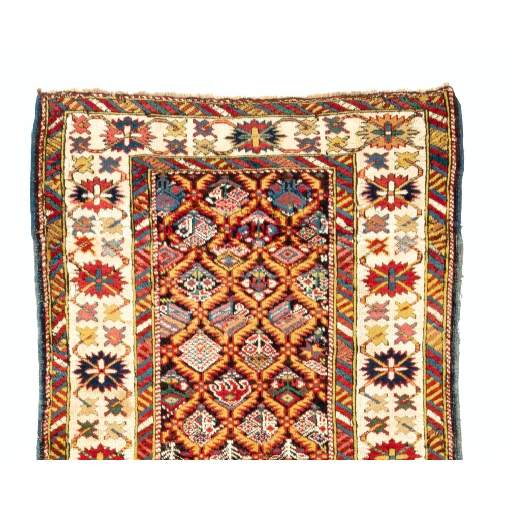 Antique Caucasian Kuba Runner Rug, 19th Century. Excellent Condition